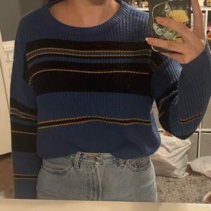 Drop shoulder striped sweater